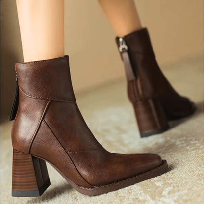 Lola | Botines de Tacón Bloque Mujer Cremallera Lateral
