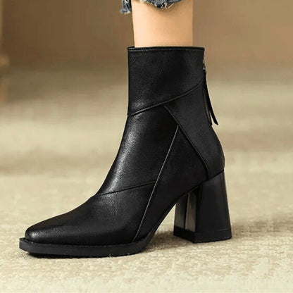 Lola | Botines de Tacón Bloque Mujer Cremallera Lateral