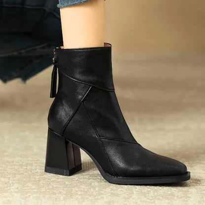 Lola | Botines de Tacón Bloque Mujer Cremallera Lateral