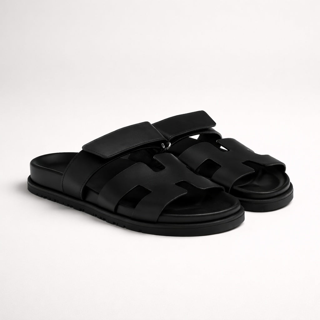 Marcos | Sandalias de Cuero con Velcro Hombre Suela Antideslizante
