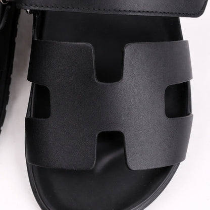 Marcos | Sandalias de Cuero con Velcro Hombre Suela Antideslizante