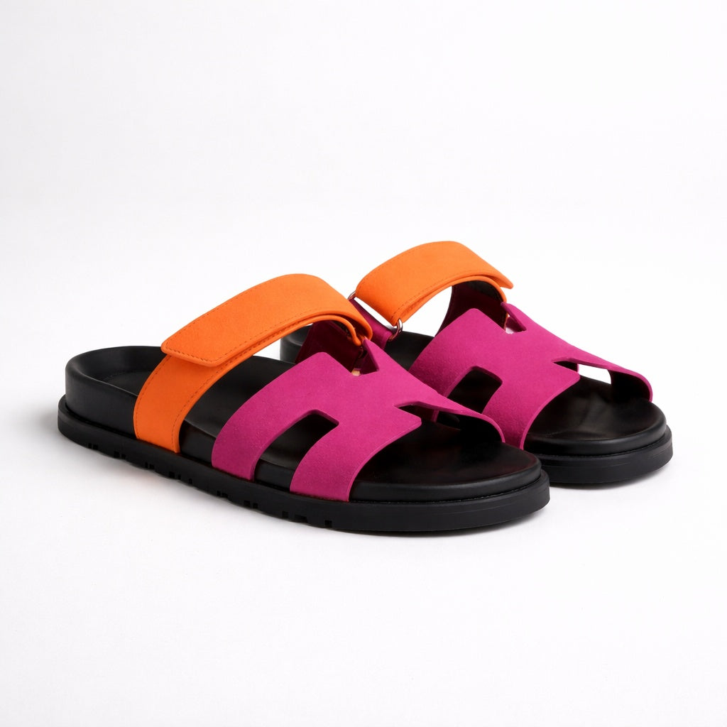 Marcos | Sandalias de Cuero con Velcro Hombre Suela Antideslizante