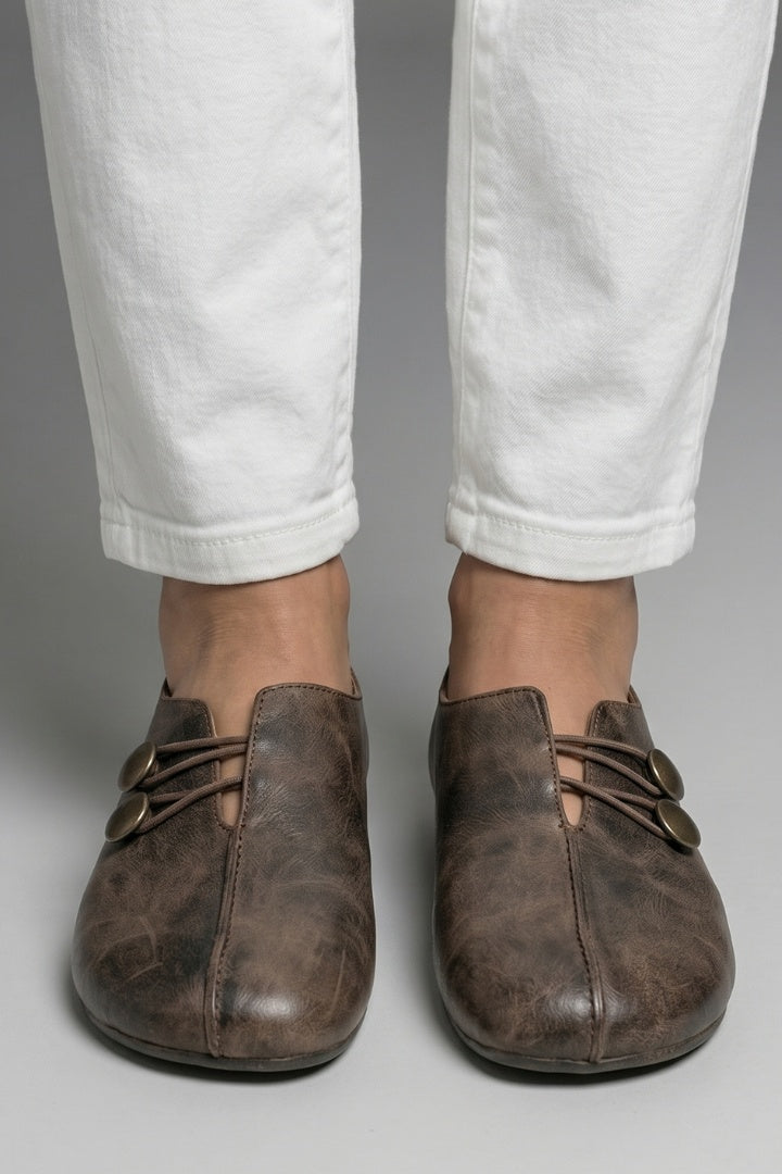 Miriam | Mocasines Planos Slip-On Mujer Botones Elásticos