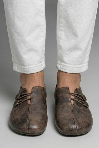Miriam | Mocasines Planos Slip-On Mujer Botones Elásticos