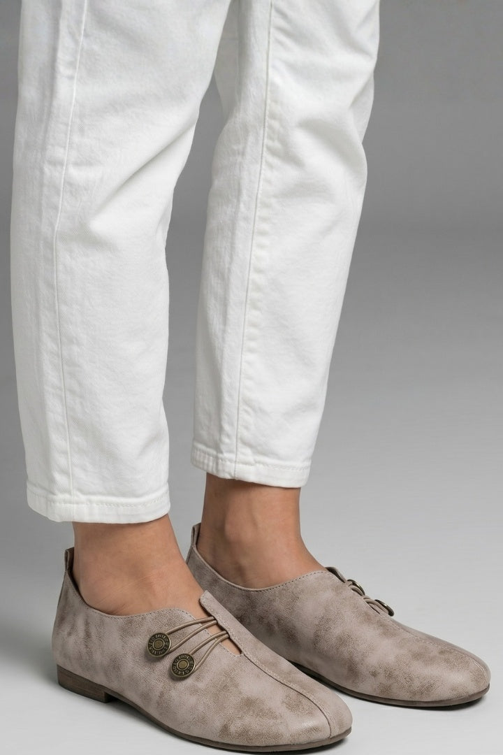 Miriam | Mocasines Planos Slip-On Mujer Botones Elásticos