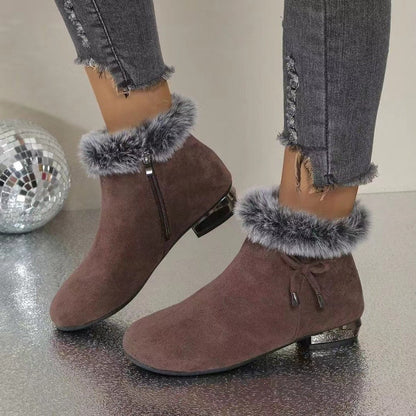 Montserrat | Botines de Ante con Pelo Mujer Tacón Bajo Invierno