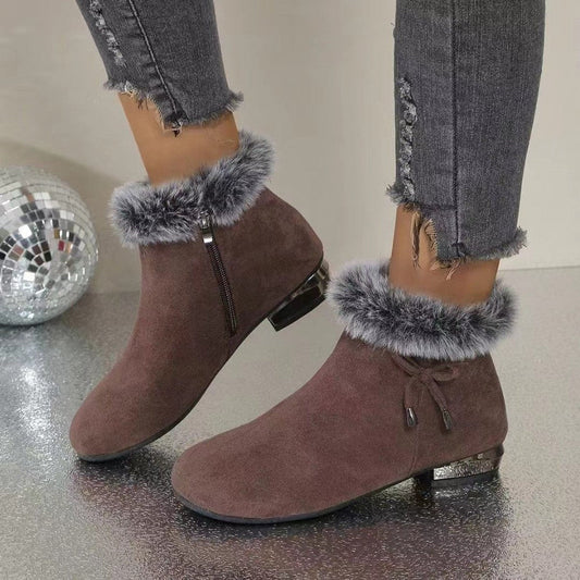 Montserrat | Botines de Ante con Pelo Mujer Tacón Bajo Invierno