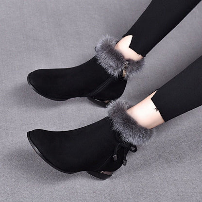 Montserrat | Botines de Ante con Pelo Mujer Tacón Bajo Invierno