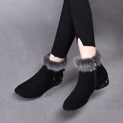 Montserrat | Botines de Ante con Pelo Mujer Tacón Bajo Invierno