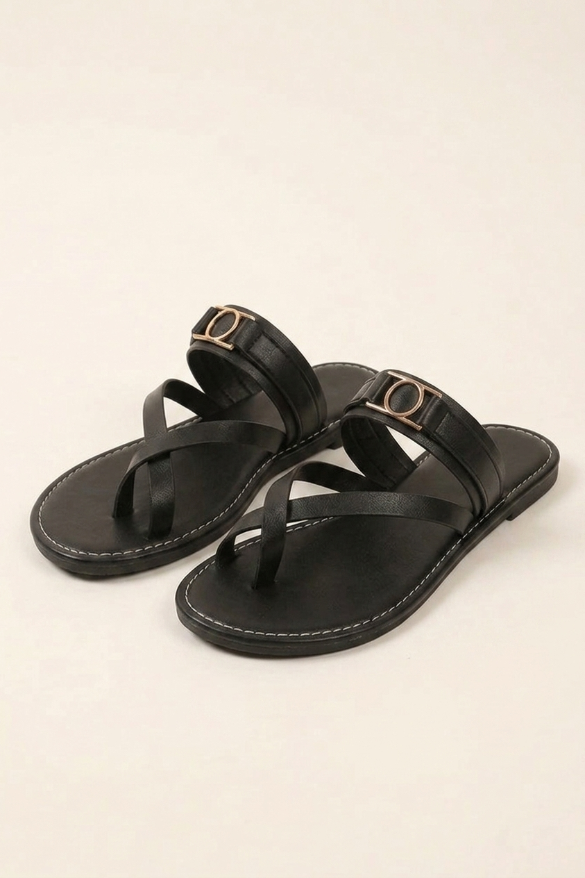 Nahia | Flip Flops con Tira de Tobillo Mujer Hebilla Metálica