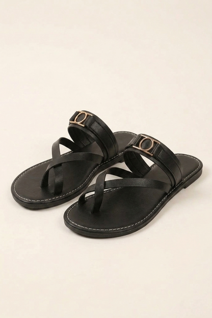 Nahia | Flip Flops con Tira de Tobillo Mujer Hebilla Metálica