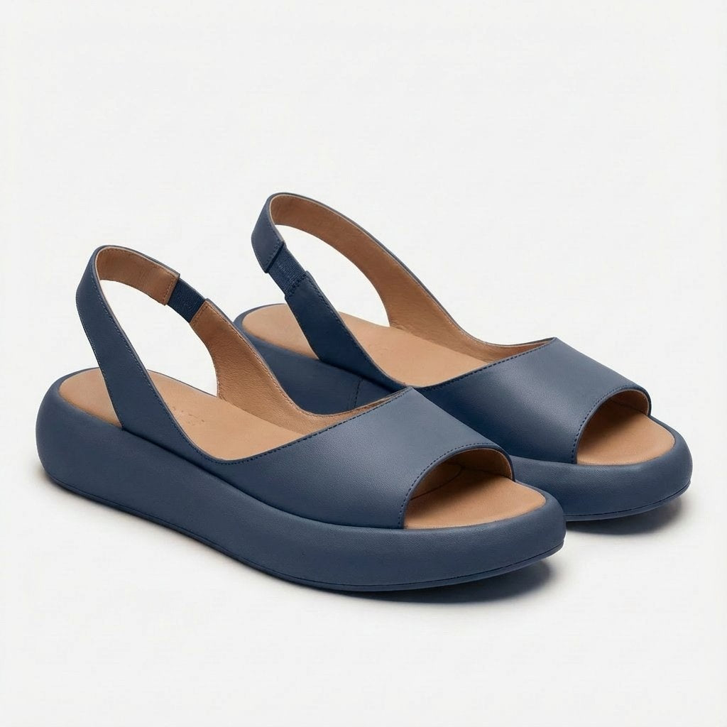 Naia | Sandalias de Cuña Slingback Mujer Punta Abierta