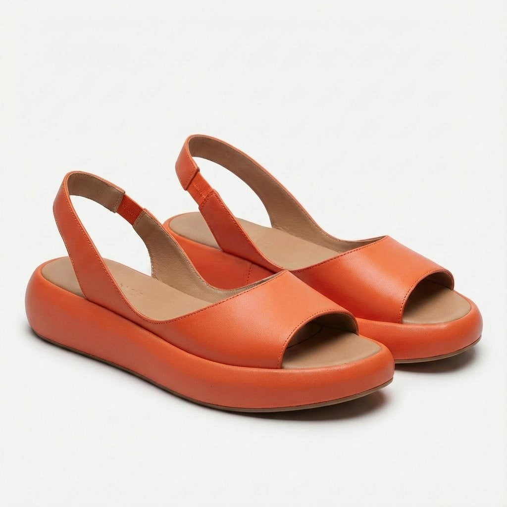 Naia | Sandalias de Cuña Slingback Mujer Punta Abierta