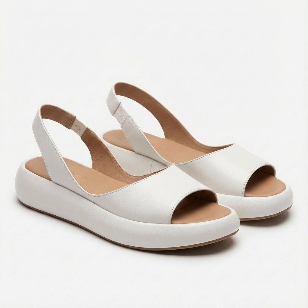 Naia | Sandalias de Cuña Slingback Mujer Punta Abierta