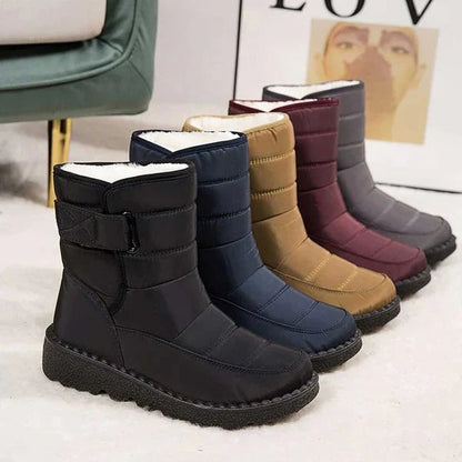 Nerea | Botas Impermeables Planas Mujer Forro Cálido Velcro