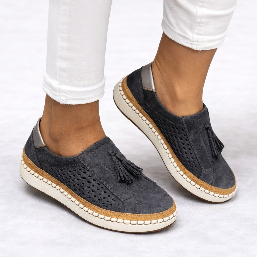Nerea | Mocasines Sin Cordones con Borlas Mujer Suela Plataforma