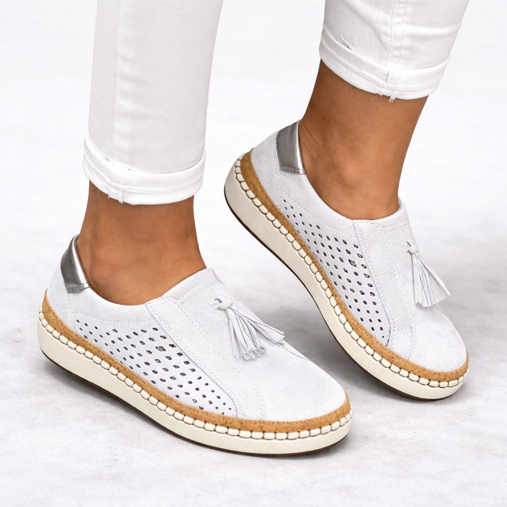 Nerea | Mocasines Sin Cordones con Borlas Mujer Suela Plataforma
