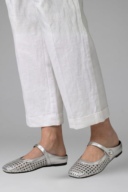 Nuria | Mules Planos Tejidos Mary Jane Mujer Correa Joya