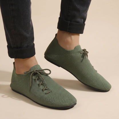 Nuria | Zapatillas Casual Mujer Punto Transpirable Cordones