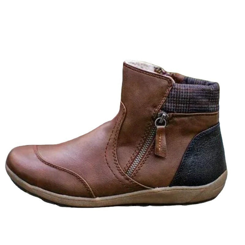 Olga | Botines Impermeables Planos Mujer Cremallera Lateral