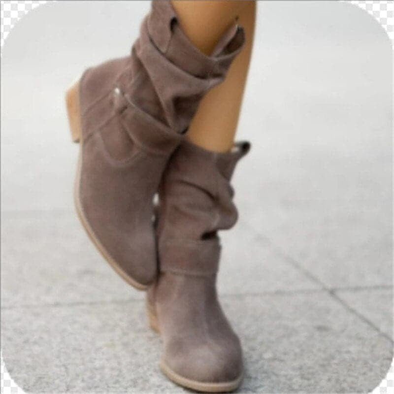Paloma | Botines de Ante Planos Mujer Caña Media Hebilla