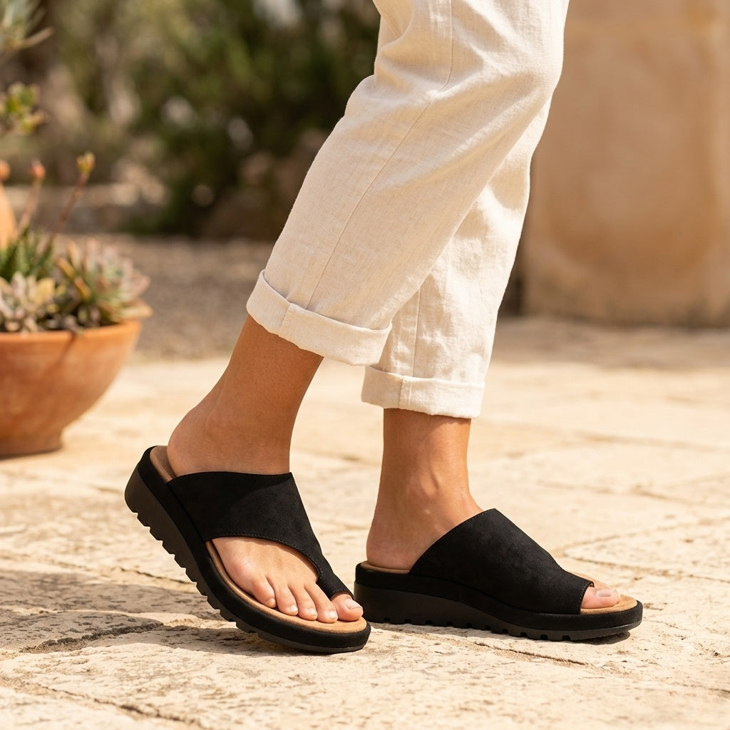 Raquel | Chanclas de Dedo con Cuña Mujer Suela Antideslizante
