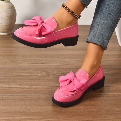Raquel | Mocasín de Charol con Lazo Mujer Suela Plataforma