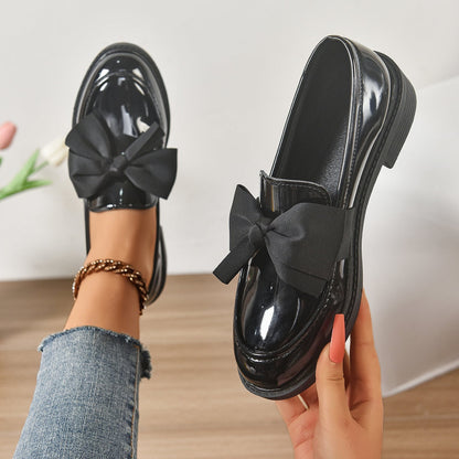 Raquel | Mocasín de Charol con Lazo Mujer Suela Plataforma