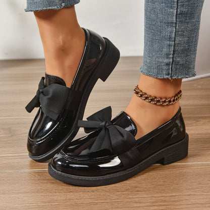 Raquel | Mocasín de Charol con Lazo Mujer Suela Plataforma