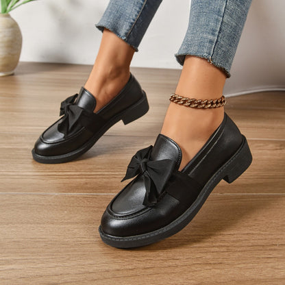 Raquel | Mocasín de Charol con Lazo Mujer Suela Plataforma