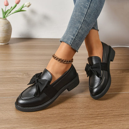 Raquel | Mocasín de Charol con Lazo Mujer Suela Plataforma