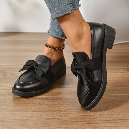 Raquel | Mocasín de Charol con Lazo Mujer Suela Plataforma