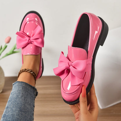 Raquel | Mocasín de Charol con Lazo Mujer Suela Plataforma