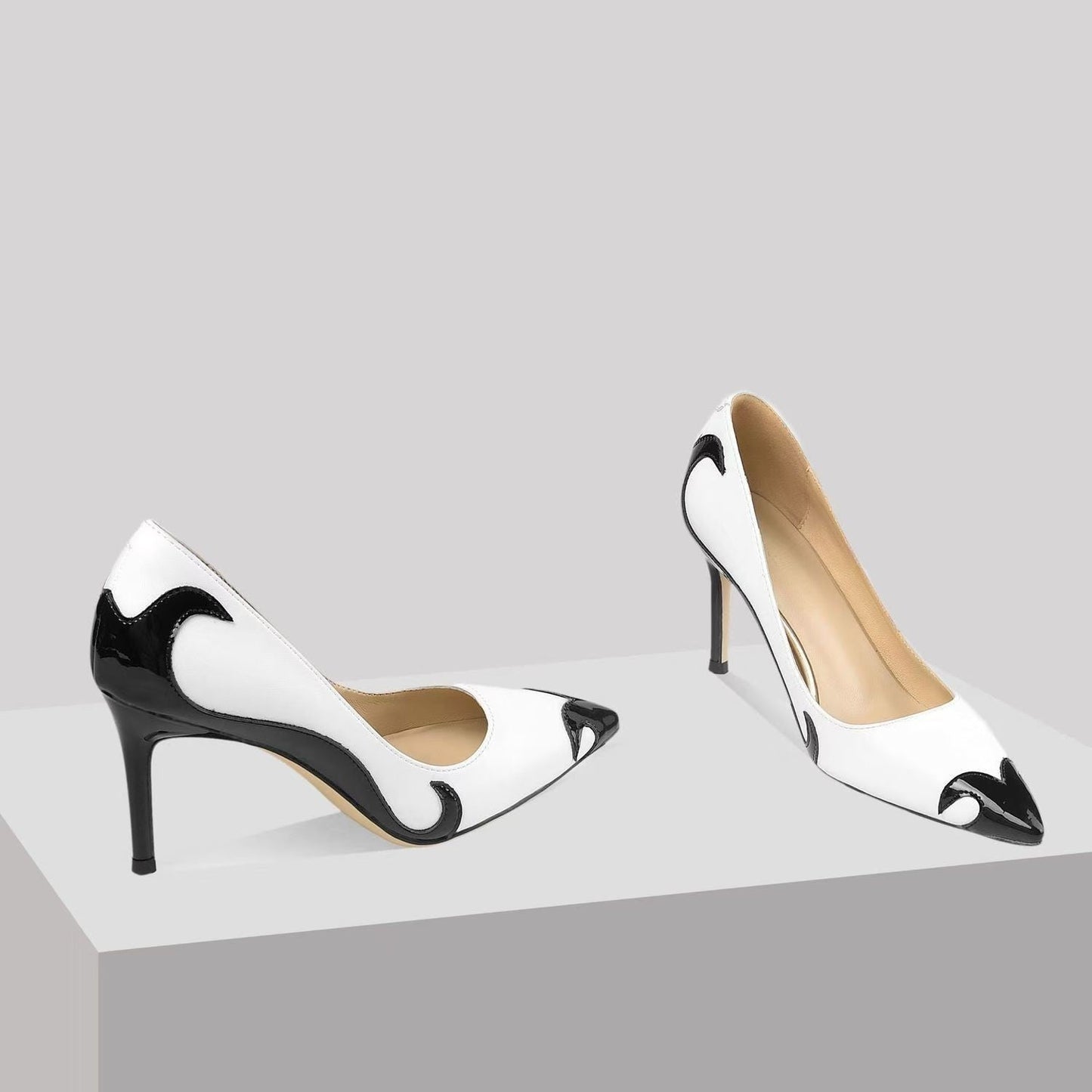 Rebeca | Zapatos de Tacón Stiletto Punta Fina Mujer Bicolor