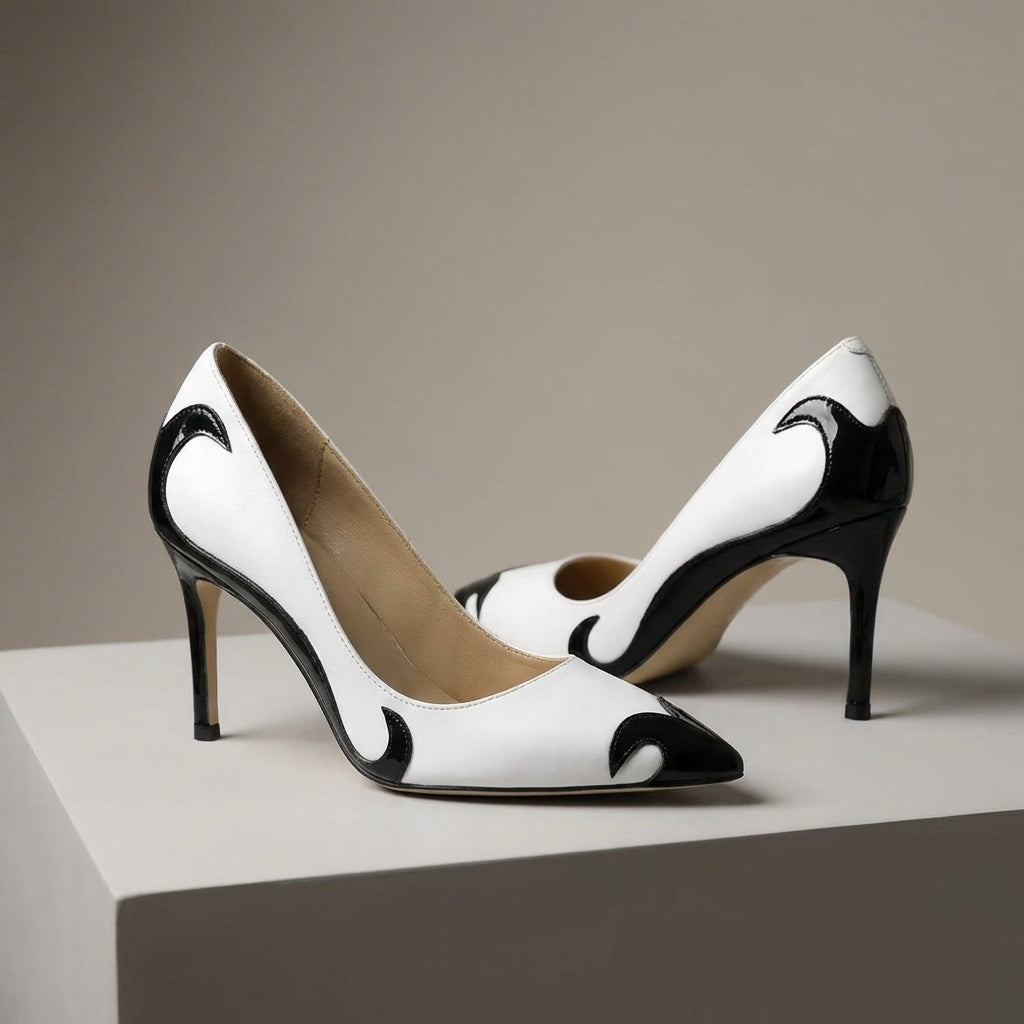 Rebeca | Zapatos de Tacón Stiletto Punta Fina Mujer Bicolor