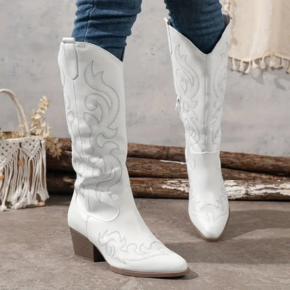 Rocío | Botines Cowboy Mujer Bordados Caña Alta