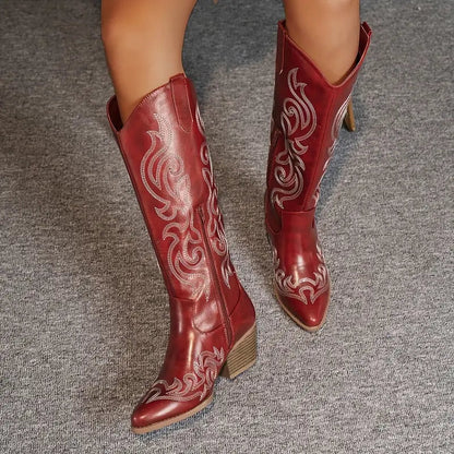 Rocío | Botines Cowboy Mujer Bordados Caña Alta
