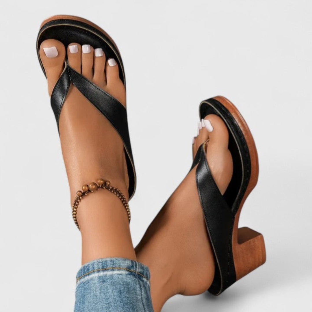 Esther | Sandalias de Dedo con Tacón Chunky Mujer