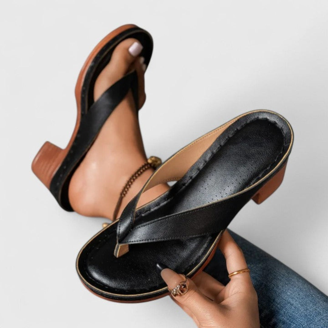 Esther | Sandalias de Dedo con Tacón Chunky Mujer