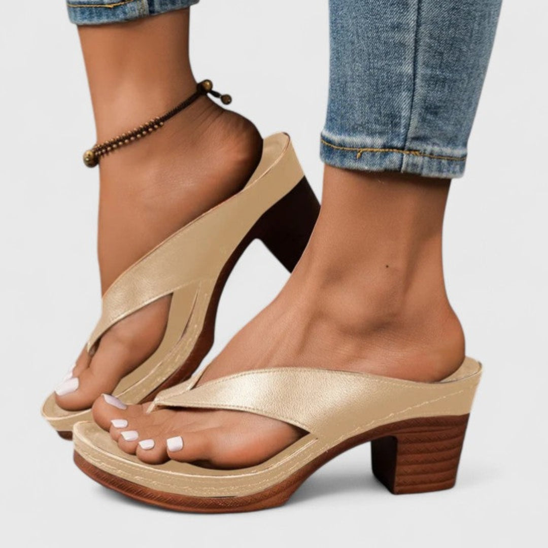 Esther | Sandalias de Dedo con Tacón Chunky Mujer