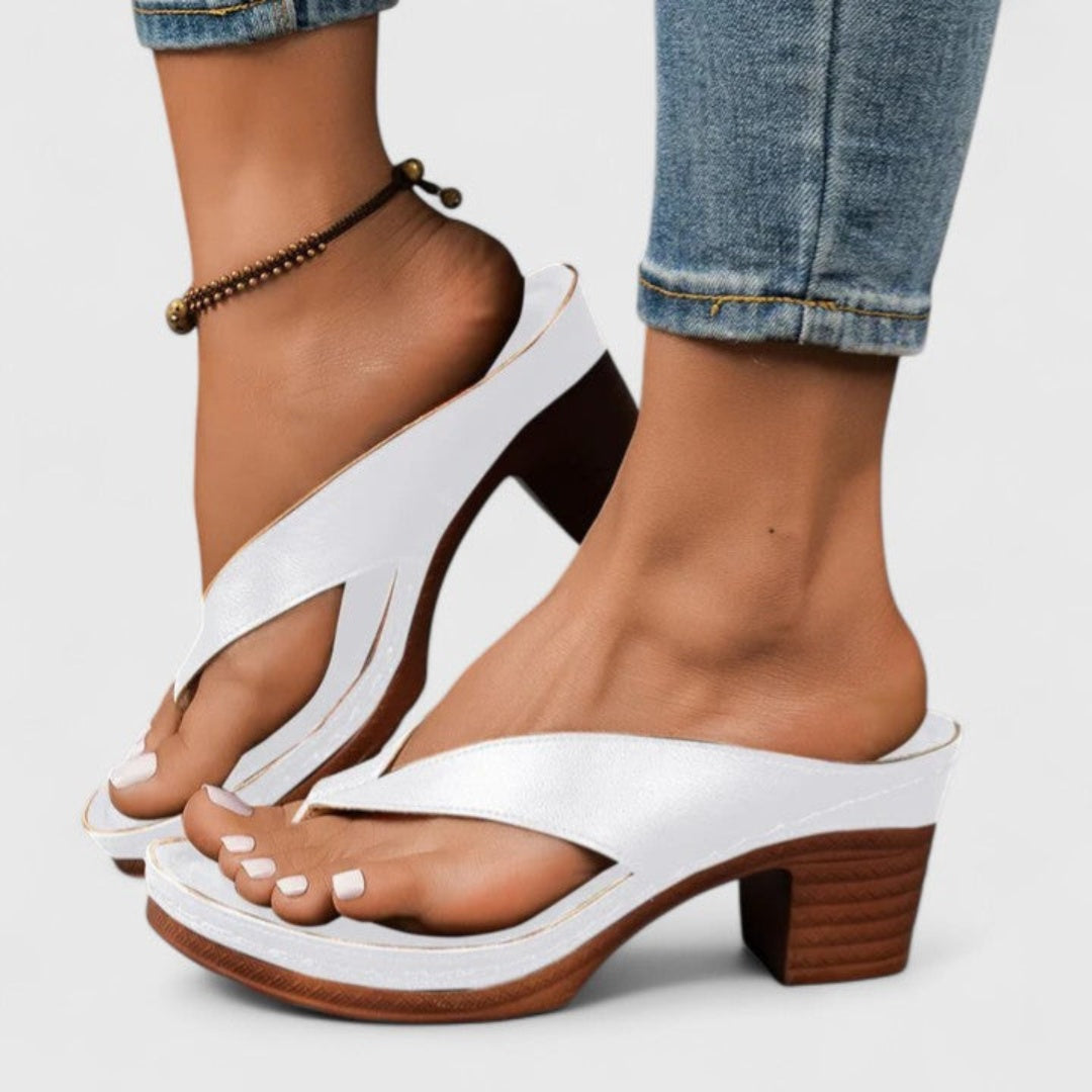 Esther | Sandalias de Dedo con Tacón Chunky Mujer