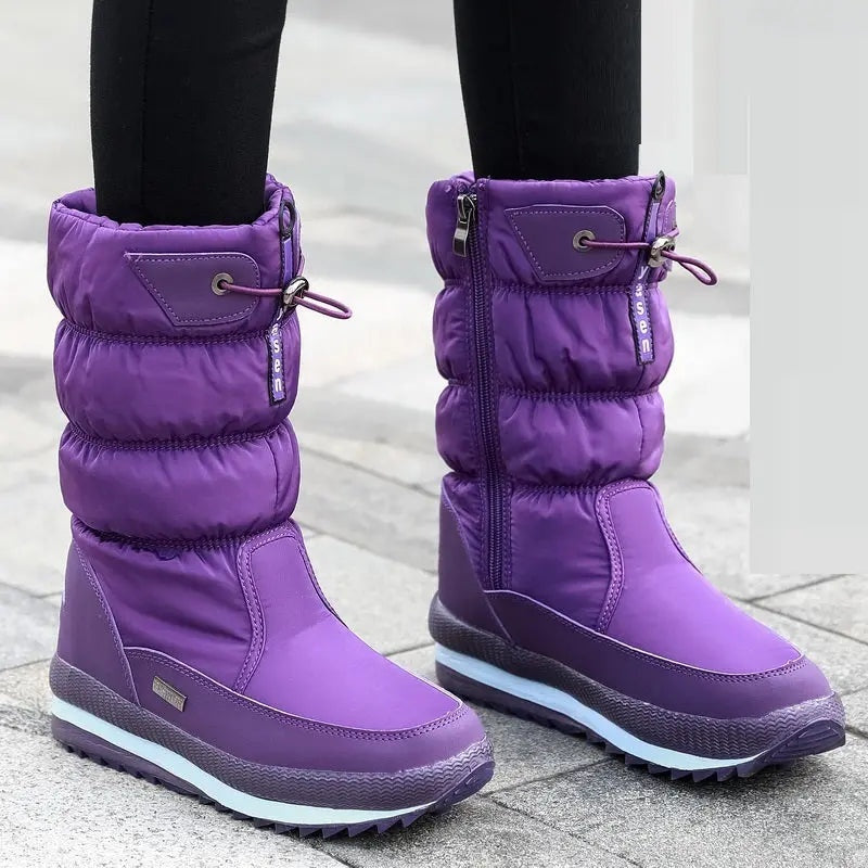 Uxía | Botas Impermeables de Nieve Mujer Acolchadas Suela Plana