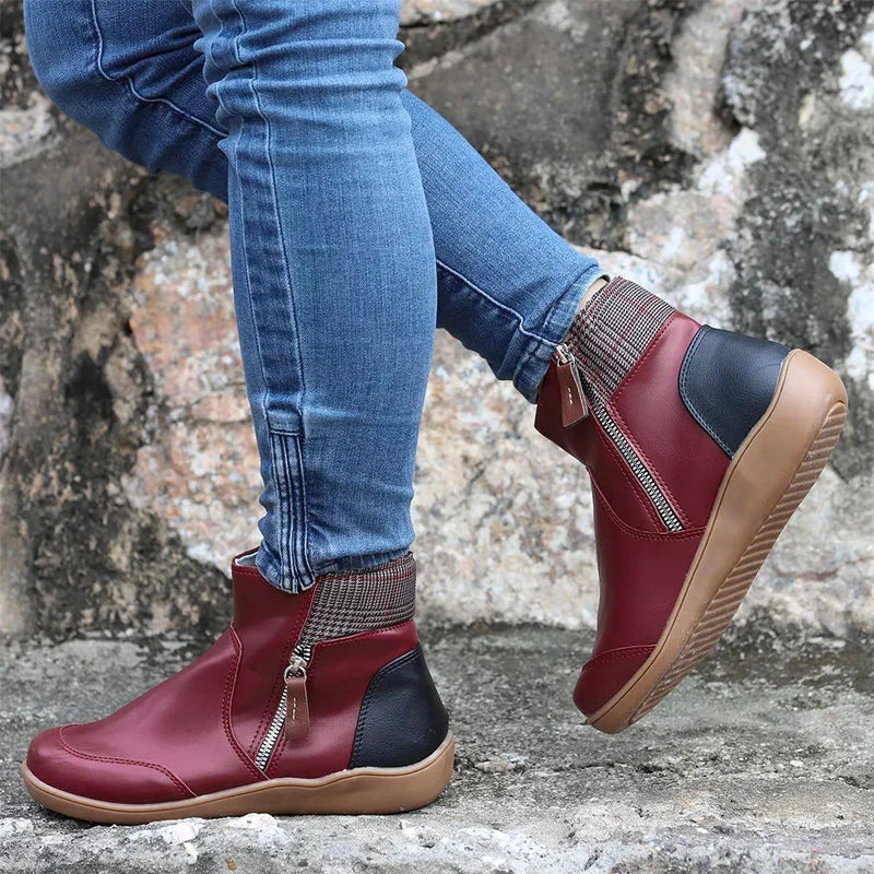 Uxía | Botines de Invierno Mujer Cremallera Lateral Suela Confort