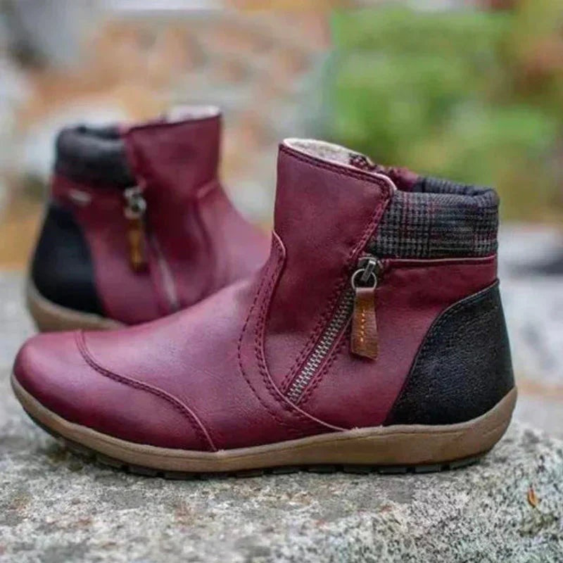 Uxía | Botines de Invierno Mujer Cremallera Lateral Suela Confort