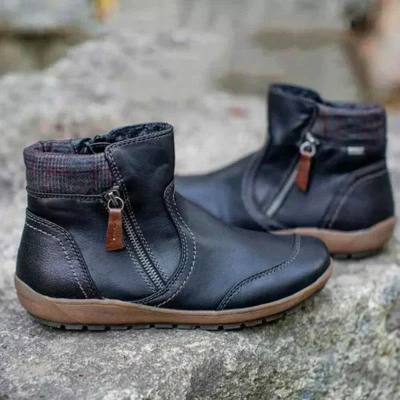 Uxía | Botines de Invierno Mujer Cremallera Lateral Suela Confort