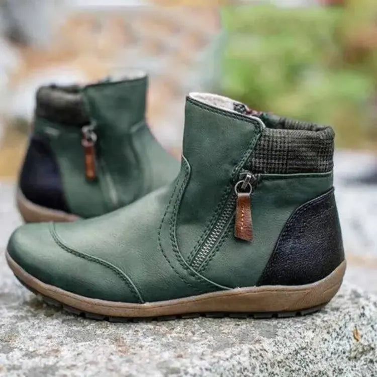 Uxía | Botines de Invierno Mujer Cremallera Lateral Suela Confort
