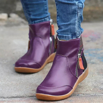 Uxía | Botines de Invierno Mujer Cremallera Lateral Suela Confort