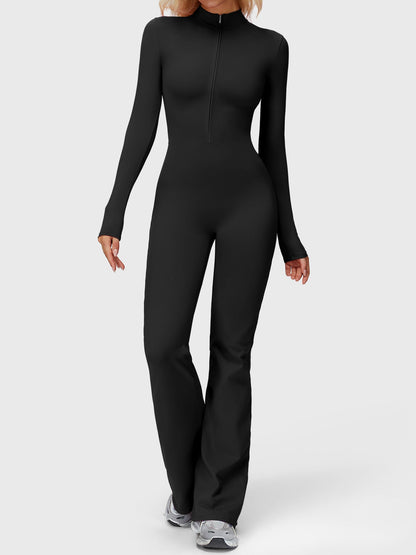 Yeoreo Belle Long Sleeve Zipper Flared Jumpsuit