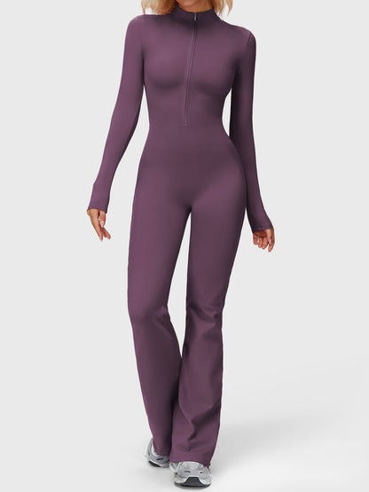 Yeoreo Belle Long Sleeve Zipper Flared Jumpsuit