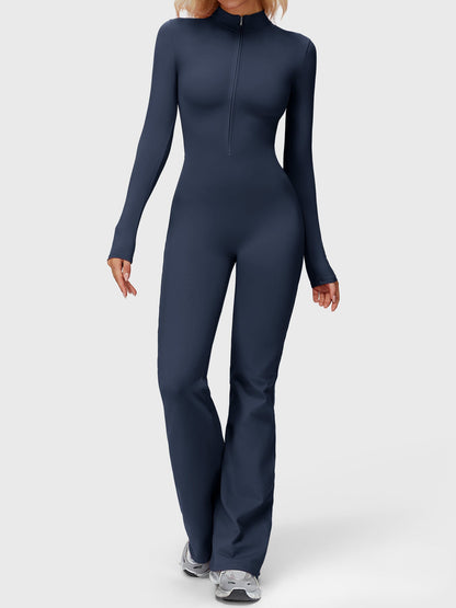 Yeoreo Belle Long Sleeve Zipper Flared Jumpsuit